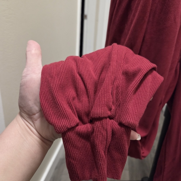 Halara Ribbed Knit Cut-Out Back Stretchy Slouchy Jumpsuit - Picture 6 of 10